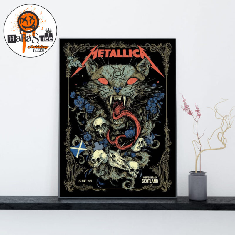 Metallica M72 Glasgow 2026 Venue Tonight Poster At Hampden Park Stadium In Glasgow Scotland In June 25 2026 Home Decor Poster Canvas