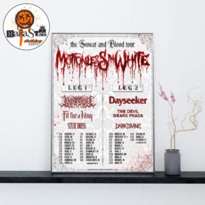 Motionless In White The Sweat And Blood Tour 2026 Leg 1 And Leg 2 Official Poster Home Decor Poster Canvas