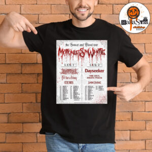Motionless In White The Sweat And Blood Tour 2026 Leg 1 And Leg 2 Official Poster Unisex T-Shirt