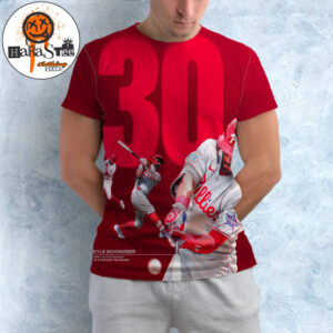 Philadelphia Phillies Kyle Schwarber Is The First Player To Reach 30 Home Runs This MLB Season All Over Print Shirt