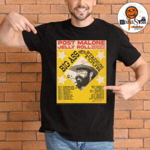 Post Malone Big Ass Stadium Tour 2026 Official Dates Poster With Jelly Roll Carter Faith And BigXthaPlug Unisex T-Shirt