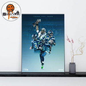 Seattle Seahawks Thank You Russell Wilson Home Decor Poster Canvas