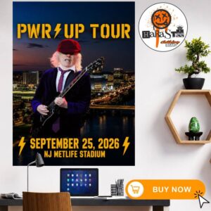 ACDC Power Up Tour 2026 PWR Up Tour Official Poster at NJ Metlife Stadium In East Rutherford NJ on September 25 2026 Home Decor Poster Canvas