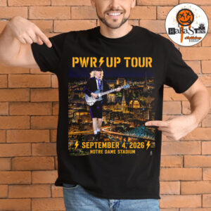 ACDC Power Up Tour 2026 PWR Up Tour Poster at Notre Dame Stadium In Notre Dame IN on September 4 2026 Unisex T-Shirt