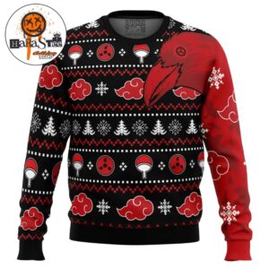 Akatsuki Itachi Symbolic Crows Christmas Ugly Sweater Gifts For Fan Anime Sweater