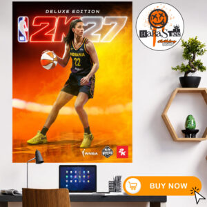 Caitlin Clark NBA 2K27 Deluxe Edition Cover Athlete Poster WNBA X WNBPA x 2K Home Decor Poster Canvas
