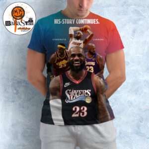 Congrats LeBron James x Philadelphia 76ers His-story Continues All Over Print Shirt