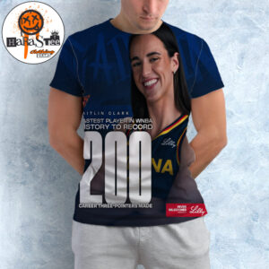 Congratulations To Caitlin Clark 200 Career 3-Pointers Become The Fastest Player In WNBA History All Over Print Shirt