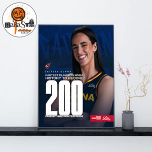 Congratulations To Caitlin Clark 200 Career 3-Pointers Become The Fastest Player In WNBA History Home Decor Poster Canvas