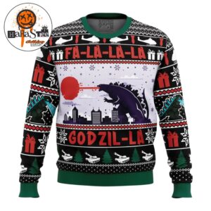 Falalala Godzil-La Godzilla Christmas Sweater Gifts For Fan Ugly Sweater
