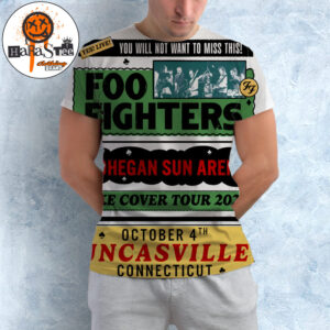 Foo Fighters 2026 The Take Cover Tour Is Coming to Mohegan Sun Arena In Uncasville CT on October 4th All Over Print Shirt