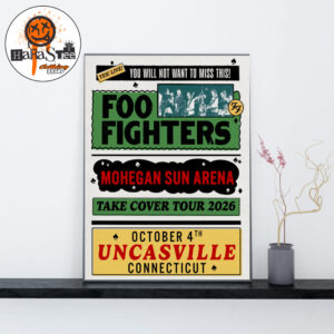 Foo Fighters 2026 The Take Cover Tour Is Coming to Mohegan Sun Arena In Uncasville CT on October 4th Home Decor Poster Canvas