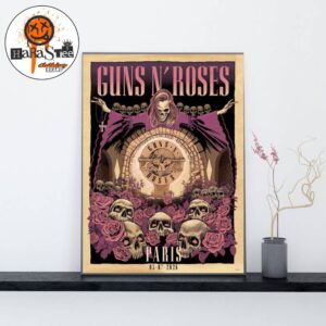 Guns N Roses Paris 2026 On July 3rd Night 2 Poster European Leg For World Tour 2026 at Accor Arena In Paris France Home Decor Poster Canvas