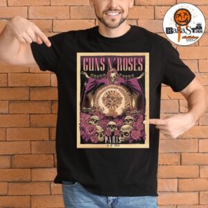 Guns N Roses Paris 2026 On July 3rd Night 2 Poster European Leg For World Tour 2026 at Accor Arena In Paris France Unisex T-Shirt