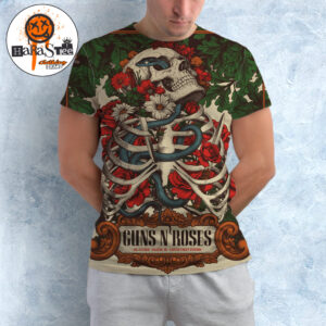 Guns N Roses Raleigh NC 2027 The North America Tour Poster Skeleton Snake Roses Knives At Carter-Finley Stadium On July 23 2026 All Over Print Shirt