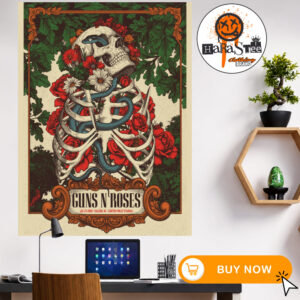 Guns N Roses Raleigh NC 2027 The North America Tour Poster Skeleton Snake Roses Knives At Carter-Finley Stadium On July 23 2026 Home Decor Poster Canvas