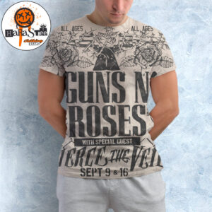 Guns N Roses Texas 2026 Shows Official All Ages Poster With Pierce The Veil On September 9 And 16 For 2 Shows All Over Print Shirt