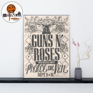 Guns N Roses Texas 2026 Shows Official All Ages Poster With Pierce The Veil On September 9 And 16 For 2 Shows Home Decor Poster Canvas