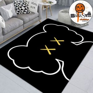KAWS Inspired Companion Face Area Rug Modern Street Art Living Room Carpet Minimalist Home Decor Floor Mat