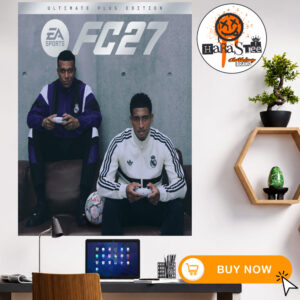 Kylian Mbappe And Jude Bellingham Grace The Cover EA Sports FC 27 Ultimate Plus Edition 2027 Home Decor Poster Canvas