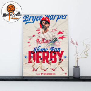 Philadelphia Phillies Bryce Harper 2026 MLB Home Run Derby Ring The Bell Home Decor Poster Canvas