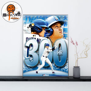 Shohei Ohtani Hits 300th Career Home Run in MLB Home Decor Poster Canvas