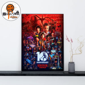 Stranger Things 10th Anniversary Official Poster Home Decor Poster Canvas