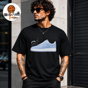 Travis Scott Cactus Jack x Nike Air Force 1 Low Blue Ostrich Color Ice Blue And Celestine Blue On Fall 2026 Unisex T-Shirt