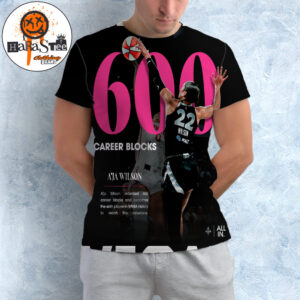 A’ja Wilson 600 Career Blocks For 6th Player In WNBA History All Over Print Shirt