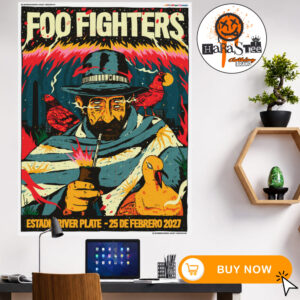 Foo Fighters 2027 The South American Take Cover Tour Poster At Esatdio River Plate In Buenos Aires Argentina On February 25 2027 Home Decor Poster Canvas