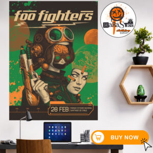 Foo Fighters 2027 The South American Take Cover Tour Poster At Parque Estadio Nacional In Santiago Chile On February 28 2027 Home Decor Poster Canvas