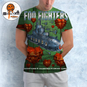 Foo Fighters Chicago IL 2026 Take Cover World Tour North America Poster Show At Soldier Field In Chicago IL On August 08 2026 All Over Print Shirt