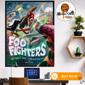 Foo Fighters Nationals Park Washington DC 2026 Take Cover Tour Poster Baseball On August 17 2026 Home Decor Poster Canvas