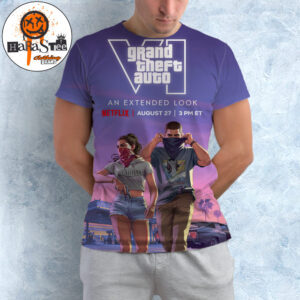GTA VI Grand Theft Auto VI An Extended Look Poster August 27 2026 on Netflix All Over Print Shirt