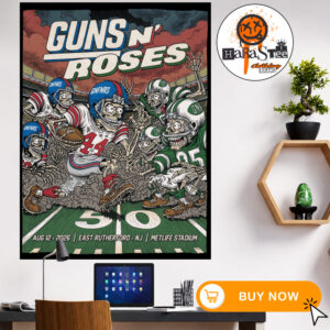 Guns N Roses At MetLife Stadium In East Rutherford NJ 2026 World Tour Live Tonight Official Poster On August 12 2026 With Special Guest Public Enemy Home Decor Poster Canvas