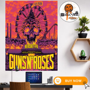 Guns N Roses Hershey PA August 1st Tonight Poster World Tour 2026 North America At Hersheypark Stadium Home Decor Poster Canvas