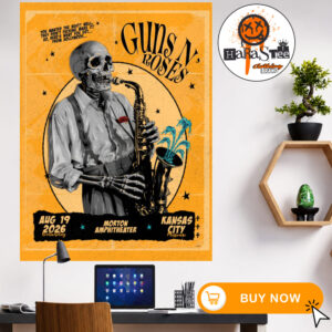 Guns N Roses Kansas City MO Tonight Poster At Morton Amphitheater On August 19 2026 World Tour Home Decor Poster Canvas