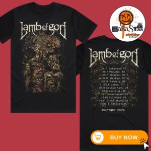 Lamb Of God The Razor Roots Tour Tee With The Official Europe 2026 Tour Dates Two Sided Classic Tee