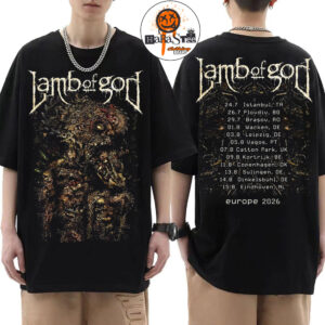 Lamb Of God The Razor Roots Tour Tee With The Official Europe 2026 Tour Dates Two Sided Unisex T-Shirt