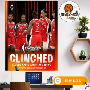 Official Las Vegas Aces Clinched 2026 WNBA Playoffs Poster Home Decor Poster Canvas