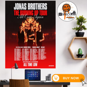 Official Poster Jonas Brothers The Burning Up Tour All Over Again 2026 Across North America Home Decor Poster Canvas