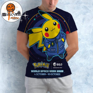 Pokemon x ESA World Space Week 2026 October 4-10 Official Poster All Over Print Shirt