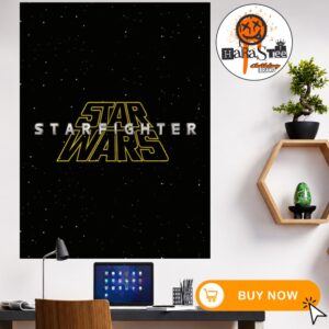 Star Wars Starfighter Official Logo Movie directed by Shawn Levy and starring Ryan Gosling arrives May 28 2027 Home Decor Poster Canvas