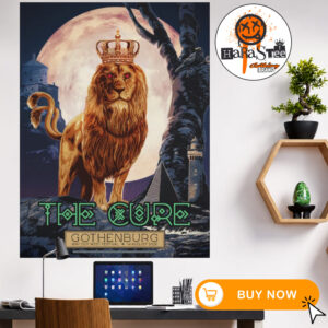 The Cure Gothenburg 2026 Limited Edition Event Poster Lion King with Crown At Way Out West Festival In Gothenburg Sweden On August 14 2026 Home Decor Poster Canvas