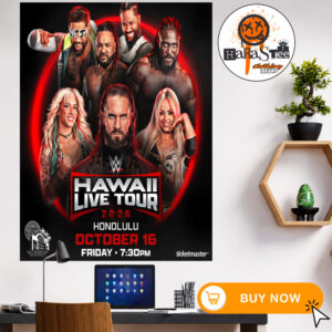 WWE Hawaii Live Tour 2026 Honolulu On October 16 2026 Home Decor Poster Canvas